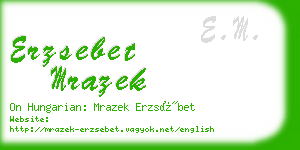 erzsebet mrazek business card